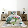 thumbnail image 3 of Ambesonne Colorful Quilted Coverlet 2 Pcs, Underwater Mermaid, Twin Size, Multicolor, 3 of 5