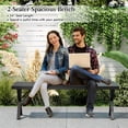 thumbnail image 3 of Spaco Patio Metal Bench with Slatted Seat and X Legs, Deck Furniture, Outdoor Patio Furniture, 3 of 5
