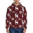 thumbnail image 2 of Zufioo Plaid Reindeer Snowflakes Design Fleece Comfortable Hoodie for Mens,Sweatshirt for Men,Pullover Hooded Sweatshirt for Men -Small, 2 of 5