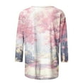 thumbnail image 4 of Dihao Tops for Women Plus Size 3/4 Sleeve Round Neck Casual Valentine's Day Love/Rose Printing Blouse Spring Summer Loose Fit Tops Basic Pullover Lightweight Trendy Outdoor Blouse, 4 of 5