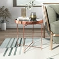 thumbnail image 2 of Furniture of America Vida Modern Glass Top End Table in Rose Gold, 2 of 6