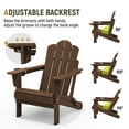 thumbnail image 4 of JUSTLET Three-position Adjustable Backrest Folding Adirondack Chair W/ Cup Holder, HDPE Weather Resistant Outdoor Patio Chair, Brown(1PC), 4 of 10