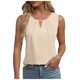 thumbnail image 1 of Camiseta sin mangas de verano para mujer: camiseta informal de trabajo, material de poliéster, cuello redondo con pliegues en la parte delantera, prenda holgada y elegante 2024, 1 of 7