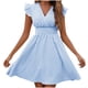 thumbnail image 1 of Vestido de Verano para las Mujeres Casual Rayas Manga Corta Cuello en V, Vestido de Poliéster de Moda para la Playa Y Diario, 1 of 6