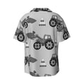 thumbnail image 2 of Wukai Gray Tractor Men's Casual Short-Sleeve Button Down Shirt - Lightweight Summer Dress Shirt for Daily Wear-, 2 of 7