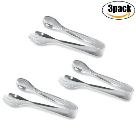 Outgeek 3Pcs Kitchen Tongs Stainless Steel Cooking Tongs Serving Tongs Utensil for BBQ Grill Salads for Kitchen (Best Tongs For Loose Curls)
