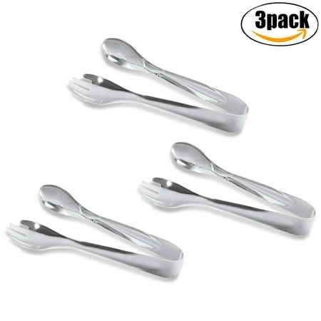 Polycarbonate Salad Tong Outgeek 3Pcs Kitchen Tongs Stainless Steel Cooking Tongs Serving Tongs Utensil for BBQ Grill Salads for Kitchen Home ()