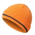 thumbnail image 2 of Yigetop Neon Beanie Adult Reflective Knit Beanie Hats Warm Winter Hats Headwear for Work,Running Winter Hats for Women orange One Size, 2 of 9