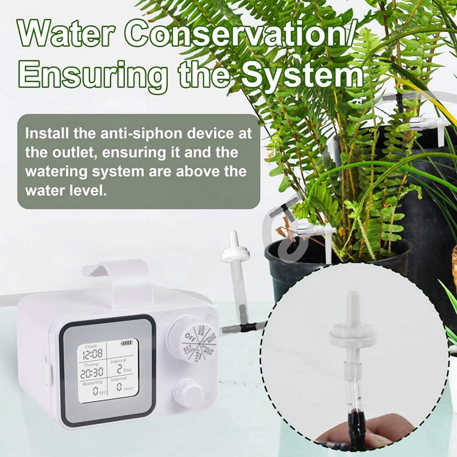 Automatic Watering System with Adjustable Drippers Automatic Drip Irrigation Kit with Customize Schedule Water