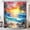 Blue, variant on Ocean Sunrise Hawaiian Palm Bible Verse Shower Curtain, Waterproof