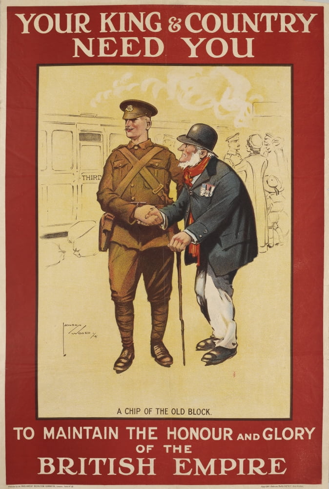 British Military Recruitment Poster, Ww1 Poster Print By ®The National ...