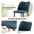 thumbnail image 5 of Modern Upholstered Dining Chairs Armless Side Chairs Set of 2 Curved Backrest Solid Wood Legs Dining Room Kitchen Navy, 5 of 9