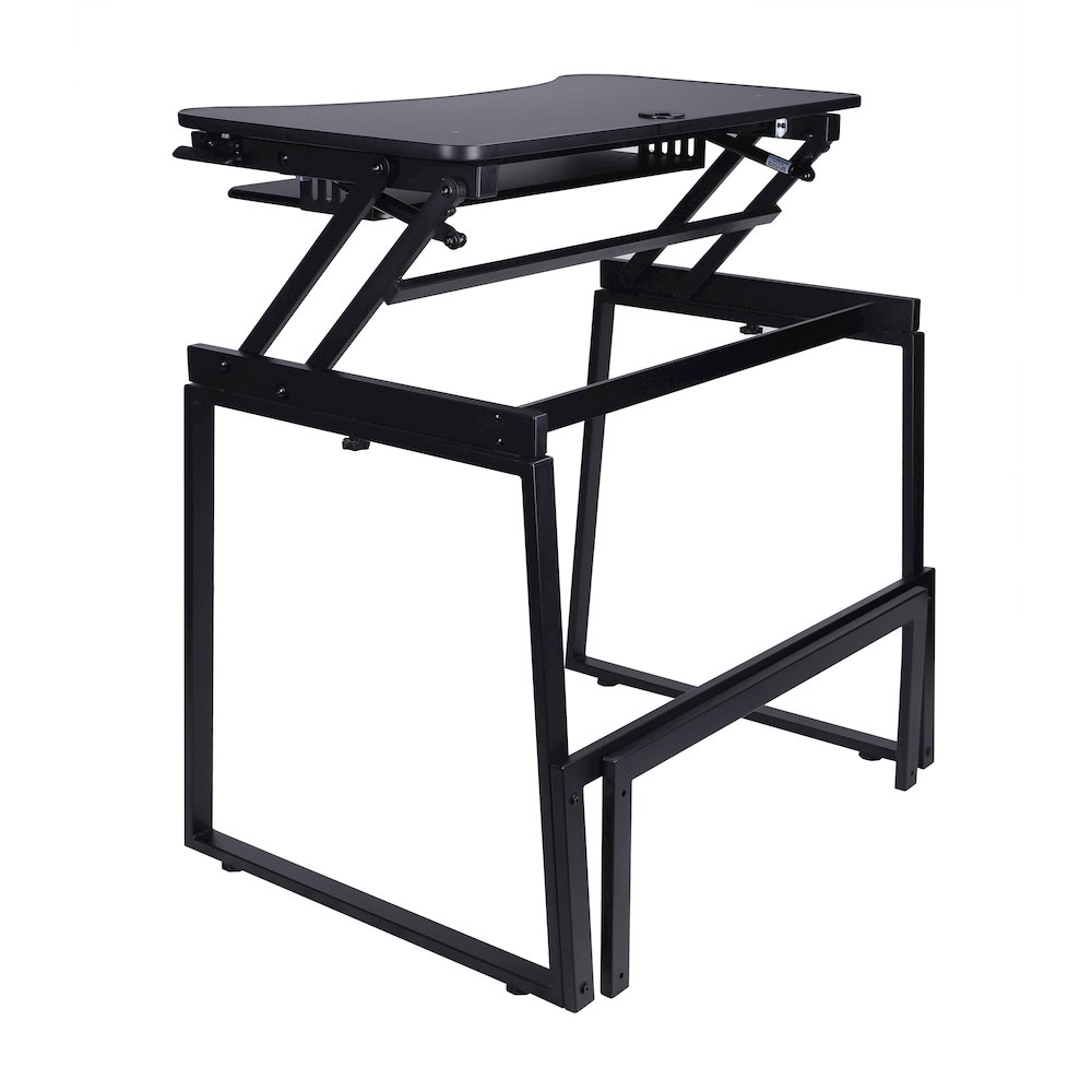 Rocelco 32" Height Adjustable Standing Desk Converter with Floor Stand BUNDLE