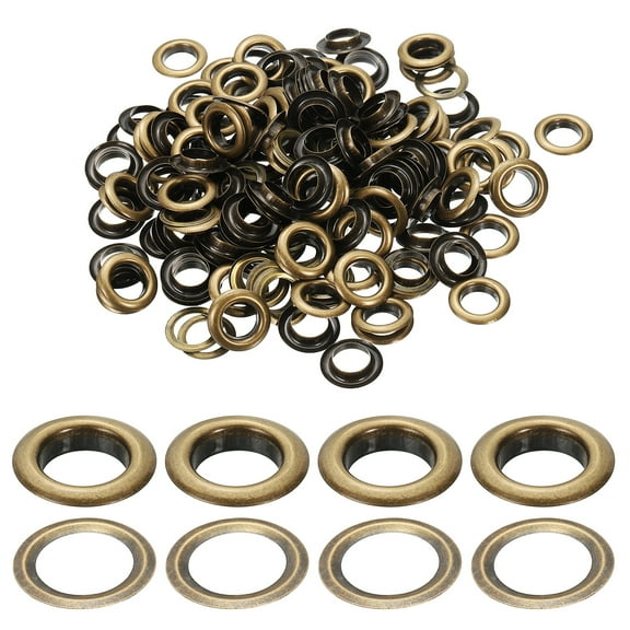 Uxcell 12mm/1/2" Metal Eyelets, Eyelets and Grommets Kit for DIY Project, Bronze 150 Pcs
