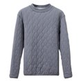 thumbnail image 4 of Lovzfmll Men's Thermal Top with Solid Color Round Neck, Long Sleeve with Heart Pattern and Cotton Padding for Comfortable Base Layer, 4 of 4