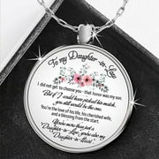Yaoping To My Daughter Necklace Daughter Pendant Necklace Inspirational Jewelry Gift for Daughter