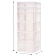thumbnail image 4 of Drevy 6 Drawer Plastic Storage and Organizer Tower, Cabinet for Home, Office, Classroom, Craft, Art Supplies, Clothes, White Frame/Clear Drawers, 4 of 6
