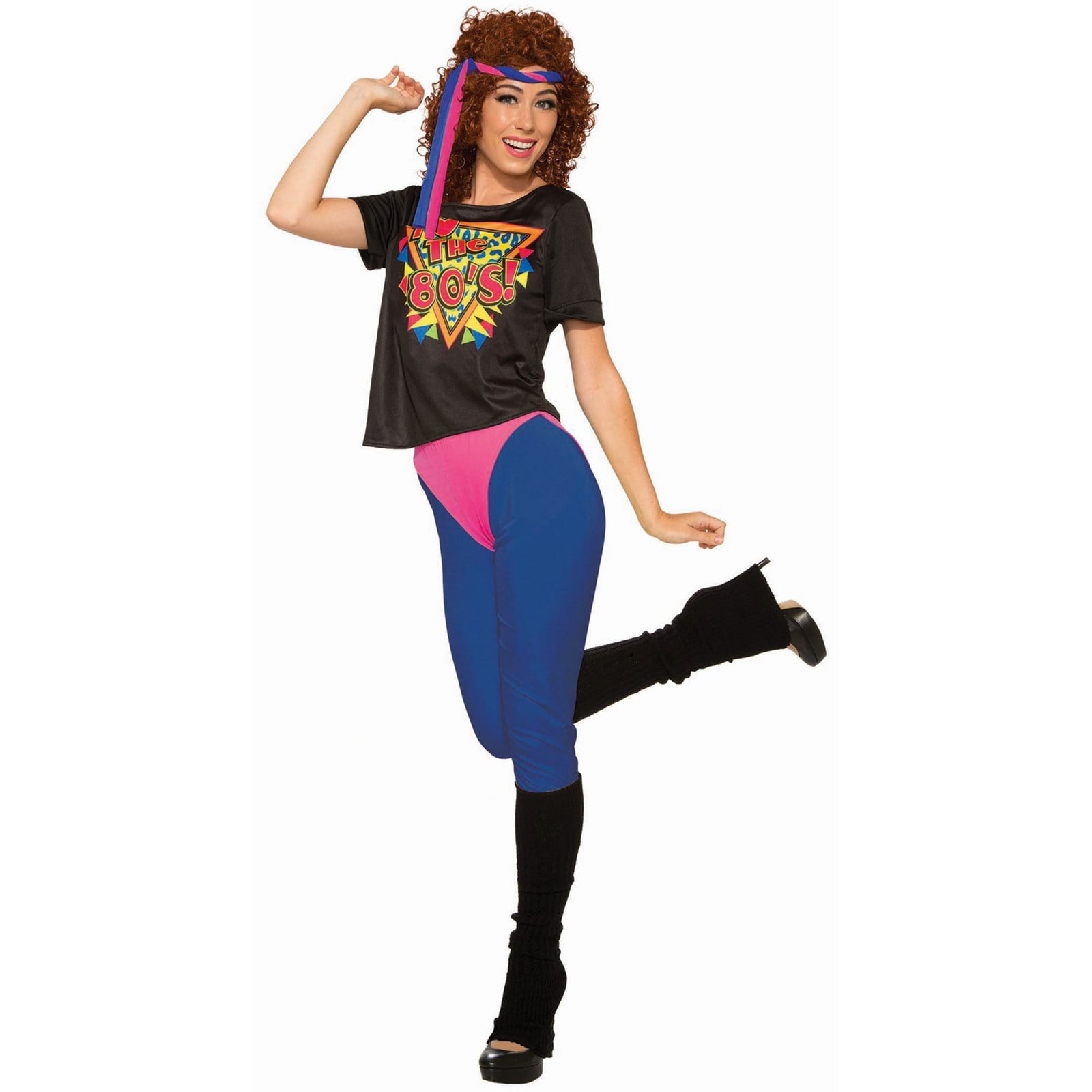 80s Workout Costume Adult Outfit Halloween Fancy Dress 