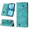 thumbnail image 1 of Nalacover Wallet Case for iPhone 13, Skin-Friendly PU Leather Shoulder Strap Lanyard Crossbody Magnetic Clasp Flip Folio Cover with Card Slots Holder Kickstand Shockproof Case,Green, 1 of 9
