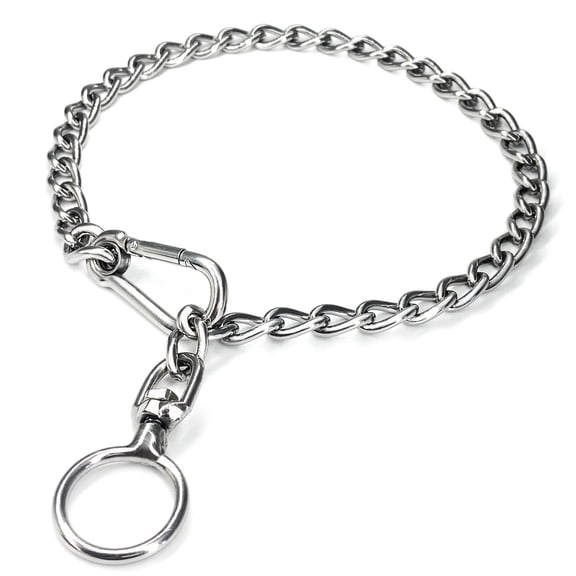 Dog Chain Collars 304 Stainless Steel Metal Chew Proof Dog Necklace Anti Winding Dog Leash Extension Lead for Small Medium Large Dogs Training and Walking. (Medium:23in x 3mm(Neck max 20in))