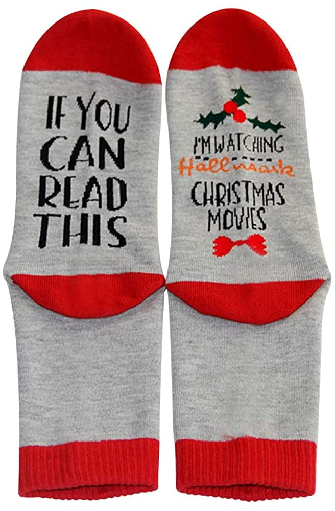 Black Kpljneg Funny Socks If You Can Read This Im Watching Christmas Movies