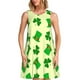 thumbnail image 1 of Easygdp St. Patrick's Day para Vestido Transpirable de Mujer, Vestido Suelto de Manga Corta con Pliegues y Bolsillos para el Verano, 1 of 7