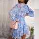 thumbnail image 5 of ICHUANYI Liquidación Vestido estampado con cuello en V de manga larga sexy floral casual de moda para mujer ICHUANYI WER202308244250, 5 of 8