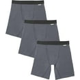thumbnail image 2 of Fruit of the Loom Men's Boxer Briefs Crafted Comfort Stretch 12-Pack Black Heather XL, 2 of 7