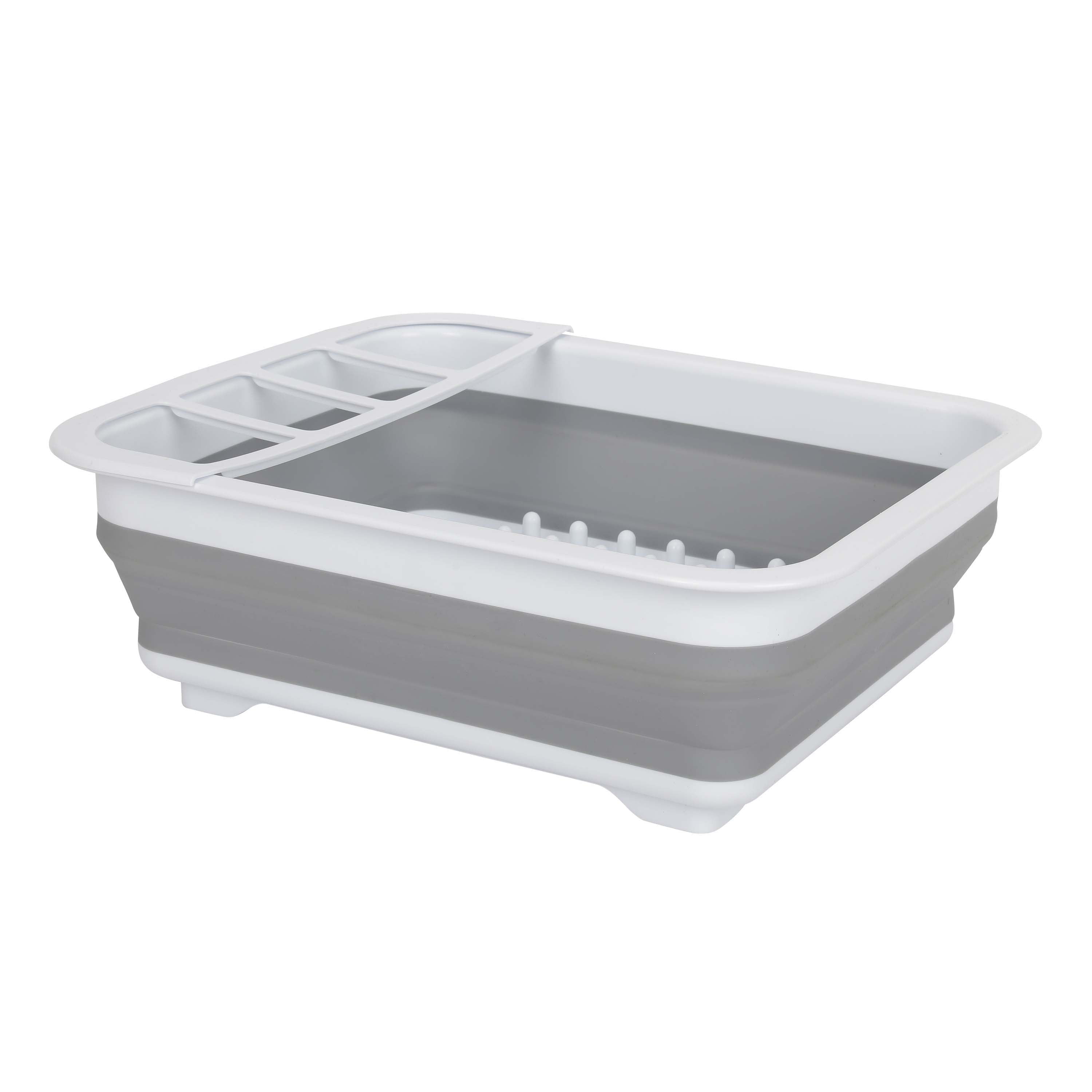 Auto-Drive, RV Collapsible Dish Drainer with Built-in-Utensil Organizer, Thermoplastic rubber
