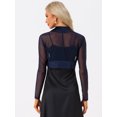 thumbnail image 4 of Cárdigan corto con parte delantera abierta para mujer, elegante, Bolero, para boda, negocios azul marino L, 4 of 6