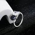 thumbnail image 4 of Emerald and Pear-Cut Lab-Created Black Onyx and Moissanite Toi Et Moi Engagement Ring in 925 Sterling Silver – Bold and Elegant Dual-Stone Design, 4 of 6
