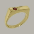 thumbnail image 2 of LBG British Made 9k Yellow Gold Genuine Natural Garnet Mens Band Ring - 33 size options - Size 5.5, 2 of 7