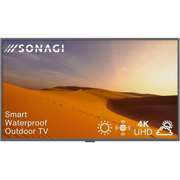 SONAGI 65” UHD Full-Sun Outdoor Smart TV (WebOS) with Waterproof Remote