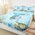 thumbnail image 4 of Erosebridal Cute Axolotl Kids Full Size Sheets,Ocean Theme T Alphabet Bed Sheets For Boys 4 Pieces, 4 of 6