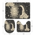 thumbnail image 3 of GZHJMY Bathroom Mat set of 3， Sun with The Moon on A Black Background 3 Pieces Bath Mats Set for Bathroom, Vintage Style Non-Slip Washable Cover Floor Rug Decorations for Kitchen Bathroom Bedroom, 3 of 6