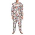 thumbnail image 3 of Honeii Rose Flowers Pattern Mens Pajamas Set,2pcs Men's Lounge Long Sleeve Sleep Shirt and Pajama Bottoms Sleepwear Set,Mens Pjs Sets-XX-Large, 3 of 7