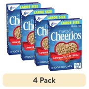 (4 pack) Frosted Cheerios Crunchy Large Size Cereal, 13.5oz, Gluten Free, Shelf Stable, Cardboard Box, New