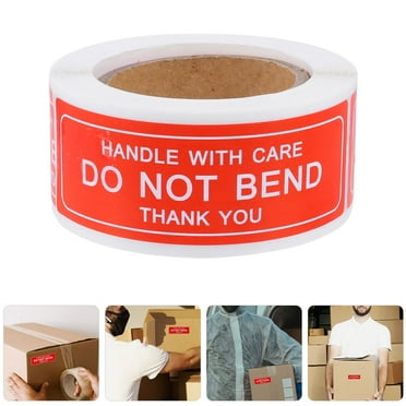 WHAMVOX  2 Rolls Fragile Shipping Labels Handle with Care Stickers Red