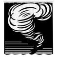 thumbnail image 3 of Ambesonne Tornado Shower Curtain, Monochrome Twister Design, 69"Wx84"L, Black and White, 3 of 3