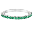 thumbnail image 3 of Half-Eternity Pave-set Thin Emerald Stacking Ring 14k White Gold (0.65ct), 3 of 3