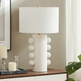 thumbnail image 3 of Jurrah 27" Tall Ceramic Table Lamp with Fabric Shade in Matte White/White, 3 of 8