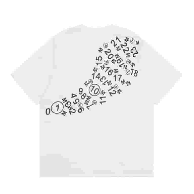 【Maison Margiela】Logo Printed Short Sleeve T-Shirt Men's Maison Margiela T-shirt hip hop pattern fitness short