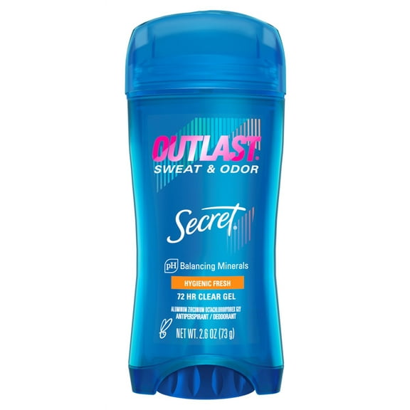 Secret Deodorant Outlast 2.6oz Clear Gel Hygienic Fresh