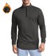 thumbnail image 1 of pstuiky camisetas de manga larga para hombre, Camiseta deportiva de manga larga con cuello alto, cremallera gruesa y cálida para hombre, color liso y liso top de hombre s, 1 of 4