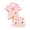 Pink Avocado Toast (Short sleeves & Shorts), variant on Beezizac Girls' Short Sleeve Pajama Set All-Over Pink Striped Bow Print Bow Tie Ruffled Trim Soft Kids Sleepwear Size 10