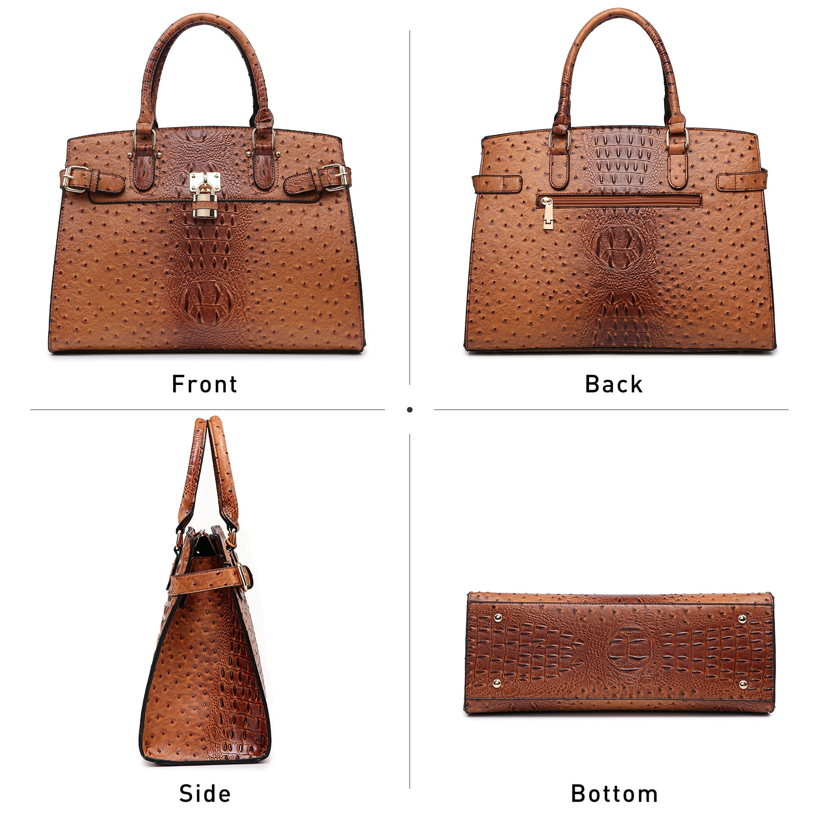 Top Handle Tote Handbags Work Shoulder Bags with Matching Wristlet Wallet for Women
