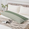 thumbnail image 6 of Green Striped Body Pillow Cover 20 x 60 Inch Decorative Pillow Cover Contemporary Geometric Art Rustic Lumbar Pillowcase Seasonal Rectangle Cushion Case for Couch Sofa Bed Living Room, 6 of 9