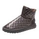 thumbnail image 3 of Botas de nieve de tubo medio impermeables de PU de terciopelo de invierno, tacón plano grueso y cálido para mujer Argén Yuyangstore botas de nieve, 3 of 8