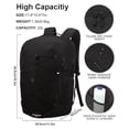 thumbnail image 3 of Mochila KEOFID casual para hombre y mujer, senderismo y viajes, color negro, 3 of 8