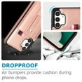 thumbnail image 3 of Nalacover Case for Samsung Galaxy A13 5G Wallet Case Hidden Card Slots Holder, Premium PU Leather Loop Finger Strap TPU Shockproof Lens Protection Cover for Samsung Galaxy A13 5G, Rosegold, 3 of 7